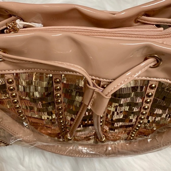 NICOLE LEE SEQUIN & PATENT LEATHER HANDBAG NWT - Picture 16 of 16